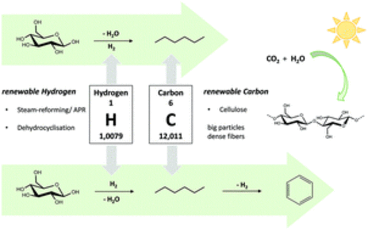 Compositional and structural feedstock requirements of a liquid phase cellulose-to-naphtha process in a carbon- and hydrogen-neutral biorefinery context