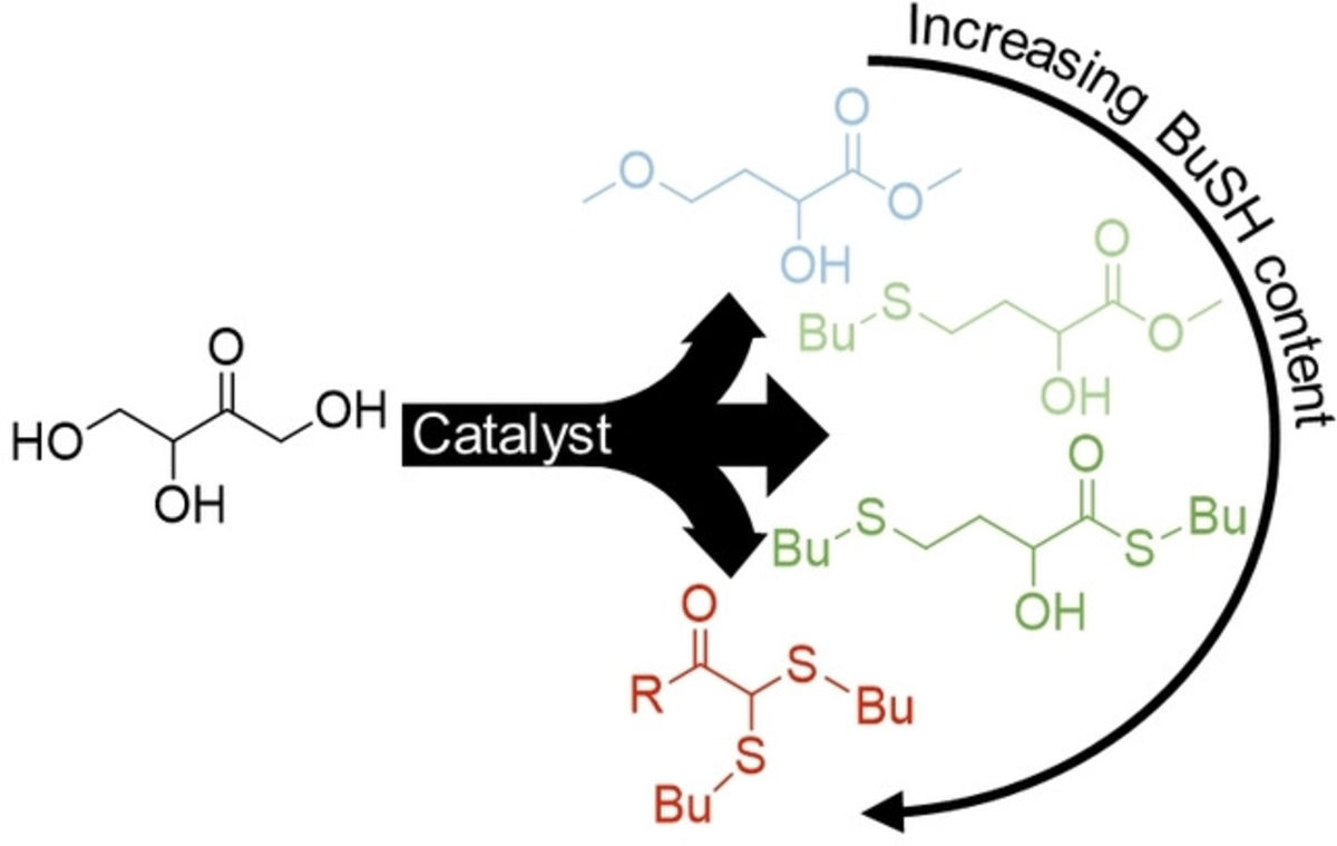 [65] Establishing the Reaction Pathways of the Catalytic Conversion of Erythrulose to Sulphides of Alpha-Hydroxy Thioesters and Esters